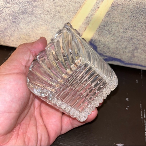 Vintage Sugar Condiment Bowl Lid Chrystal clear industry made in Poland 24% lead - Picture 2 of 7